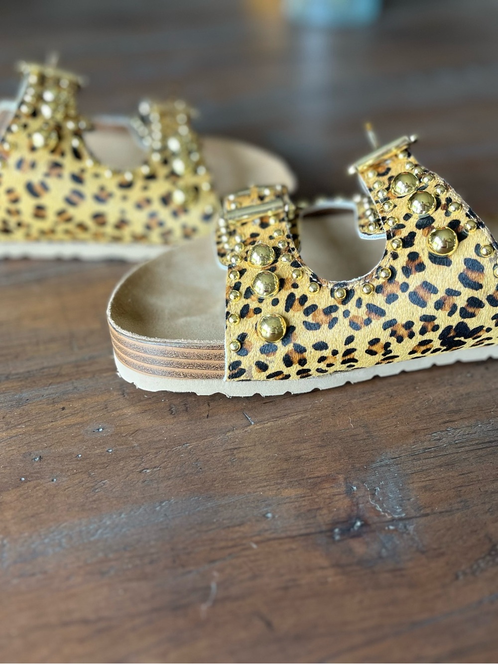 Myra Bag Ladies Cheetah Print Crum Slide Sandals - Picture 9 of 14